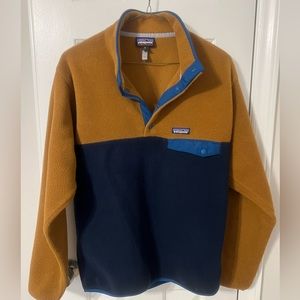 Men’s  Patagonia Lightweight Synchilla Pullover, Brown/Navy, Size M